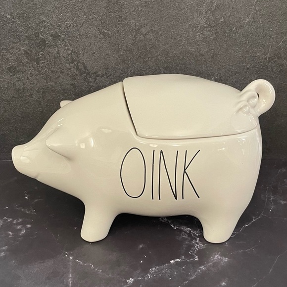 Rae Dunn OINK Pig Canister - white (from USA) - Picture 1 of 5